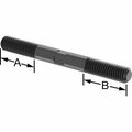 Bsc Preferred Black-Oxide Steel Threaded on Both Ends Stud 1/2-13 Thread Size 5 Long 1-1/2 Long Threads 90281A732